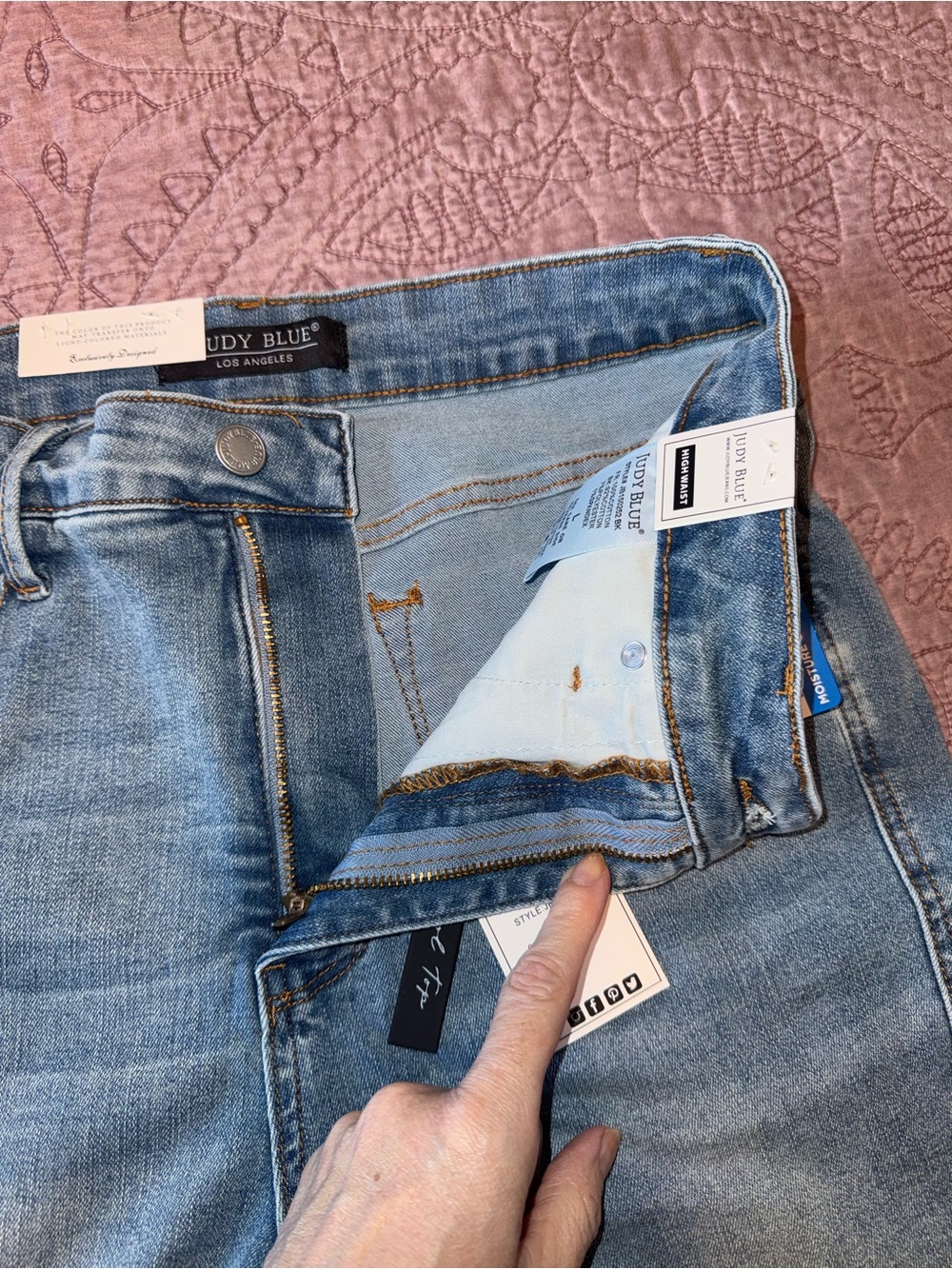 Judy Blue Light Wash High-Rise Rolled Hem Denim Shorts - Picture 10 of 13